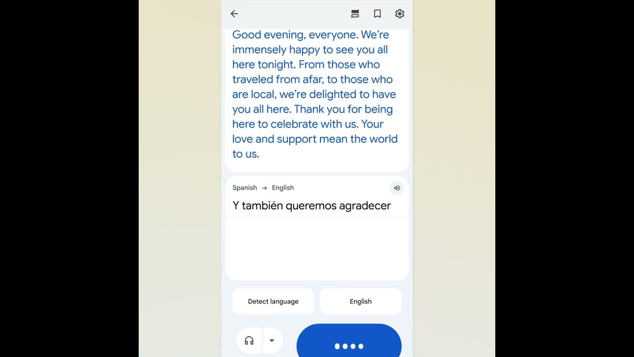 Live Translate with headphones in the Google App - two speakers
