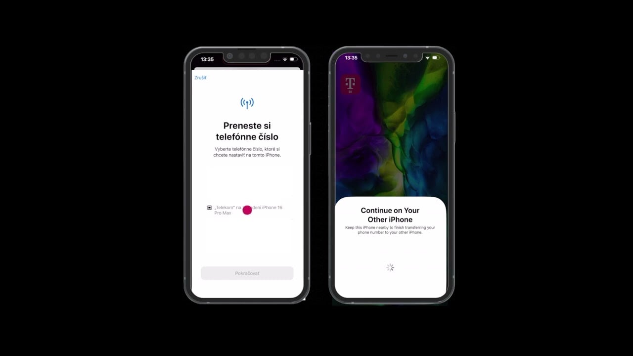 Prenos eSIM z jedného iPhone do druhého (Slovak Telekom)