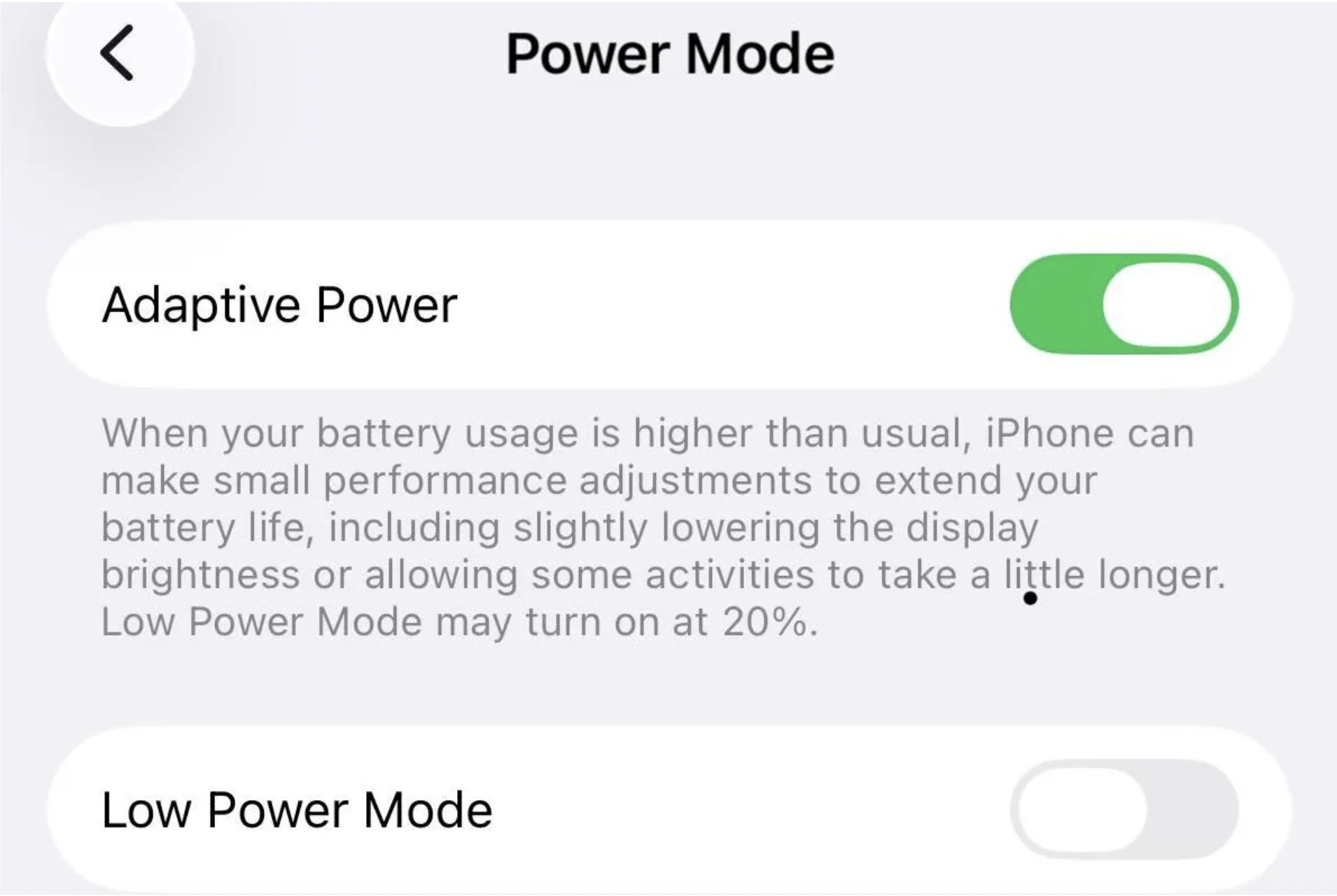 Adaptive Power