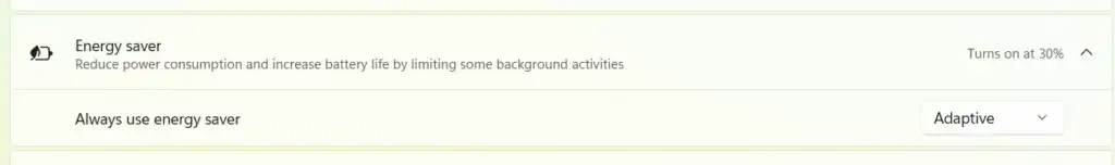  microsoft windows adaptive saver