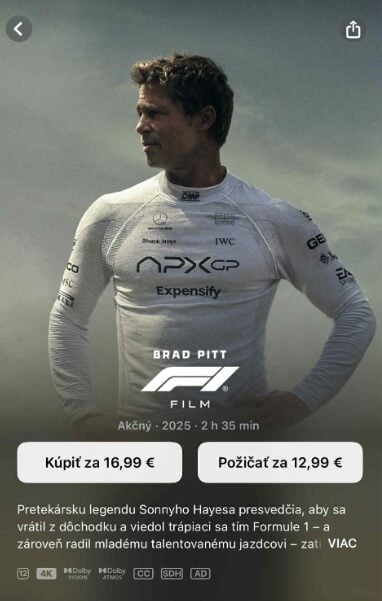F1 Film Apple TV