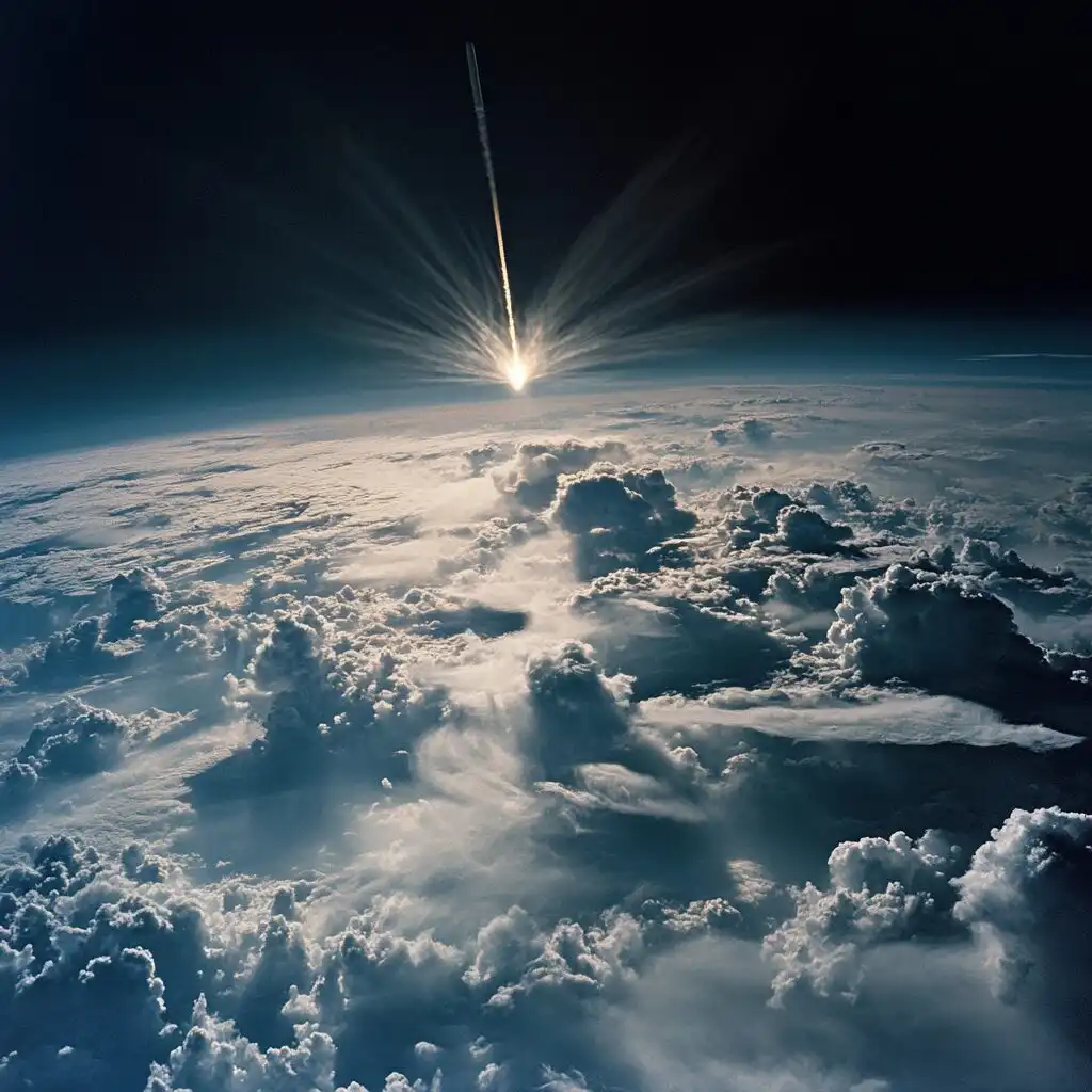 Pohľad na zemský povrch a atmosféru z obežnej dráhy.