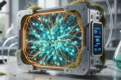 Vizualizácia batérie inšpirovanej biotechnikou.