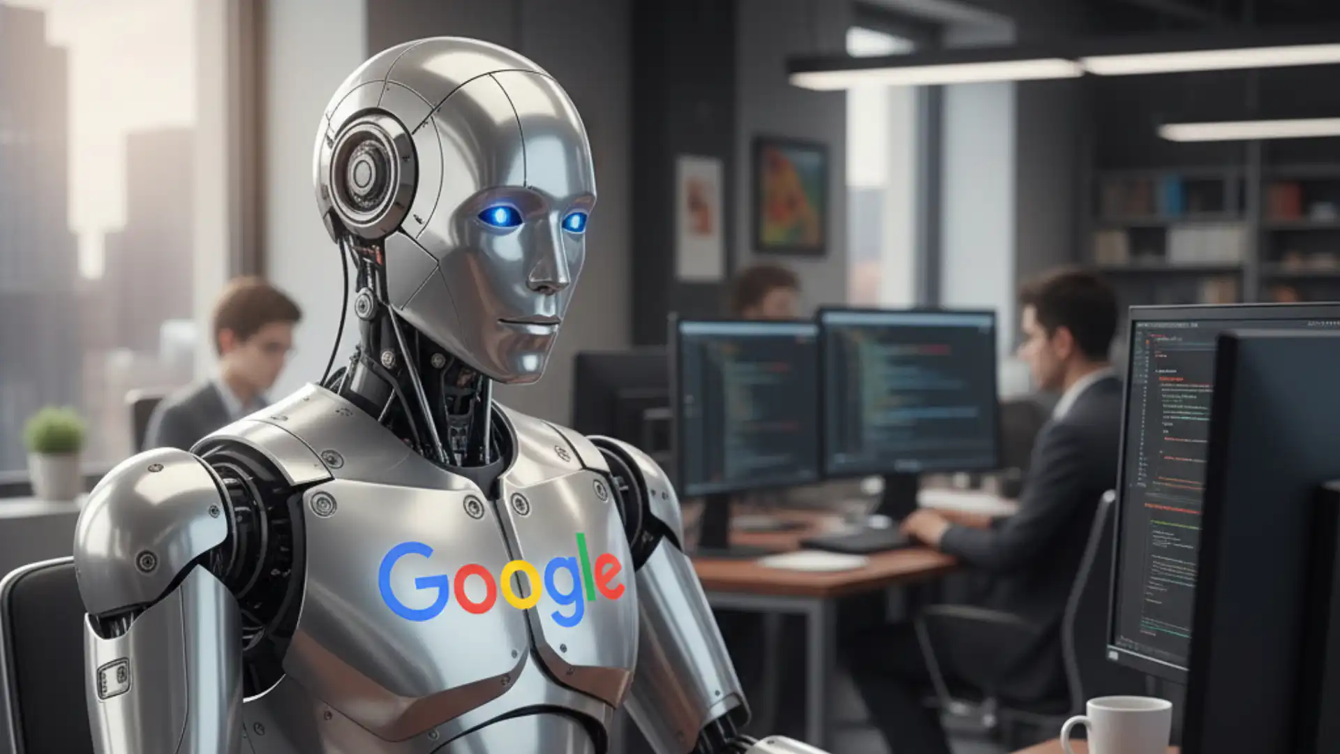 Vizualizácia AI robota.