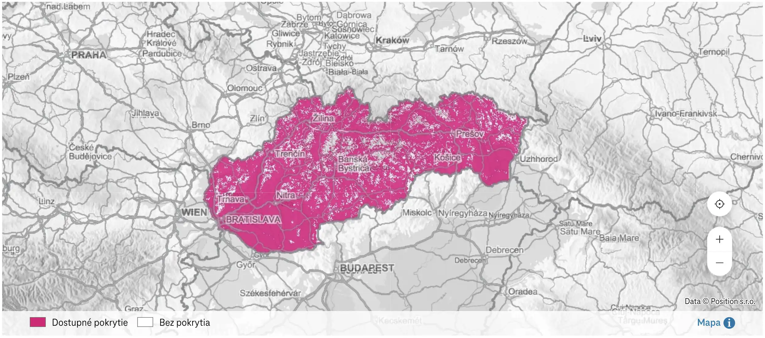 Telekom mapa pokrytia