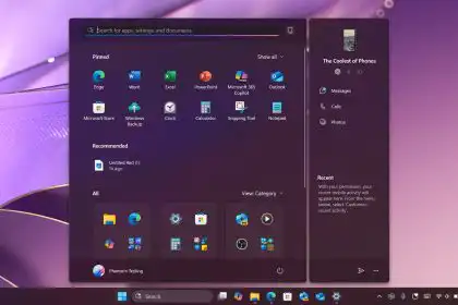 windows 11 start menu