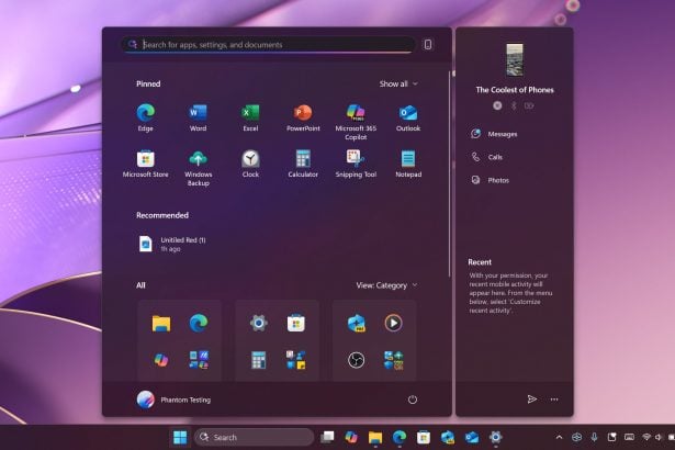 windows 11 start menu