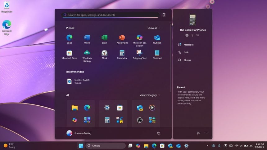 windows 11 start menu