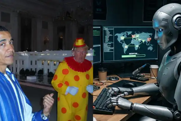 AI obrázky parodujúce prezidentov USA, umelá inteligencia