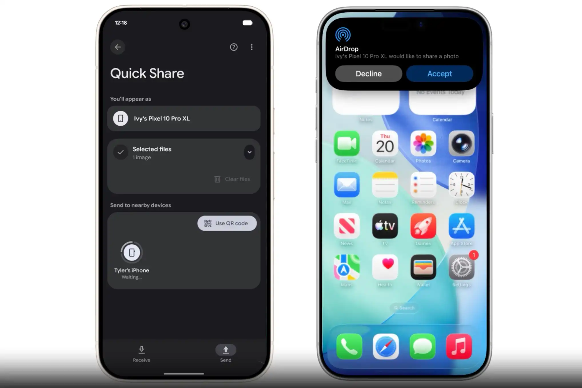 Android 17 quickshare airdrop