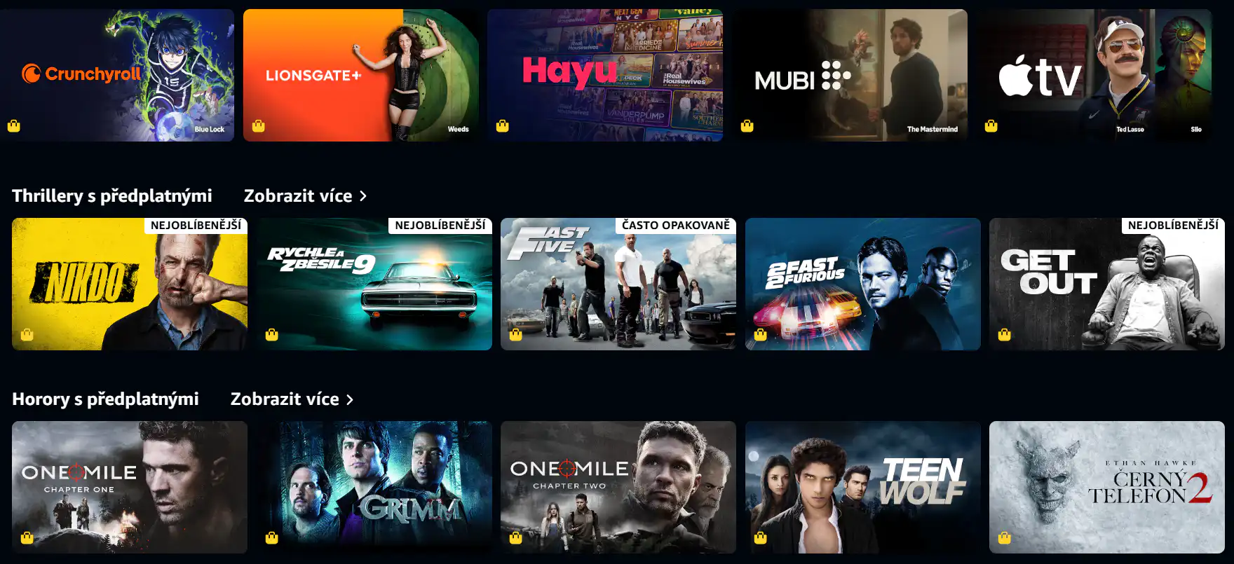 amazon prime predplatné služby
